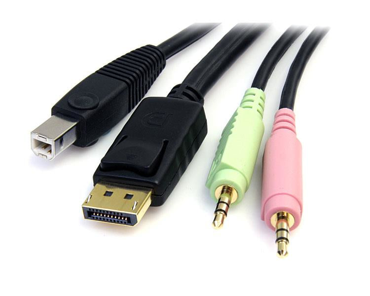  m DP4N1USB6 KVM-kablar Svart 1,829 m StarTech.com DP4N1USB6 0065030840125|065030840125|0168141483073|168141483073 KVM-Kablar