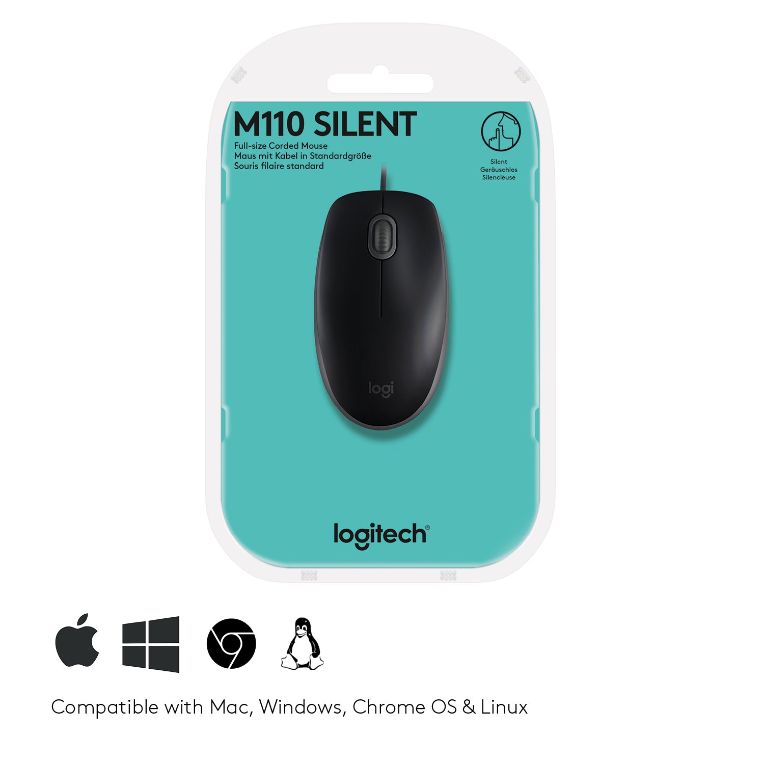  ElectricalStuff.se   Logitech B110 Silent datormöss Kontor Ambidextrous USB Type-A Optisk 1000 DPI Logitech 910-005508 50992