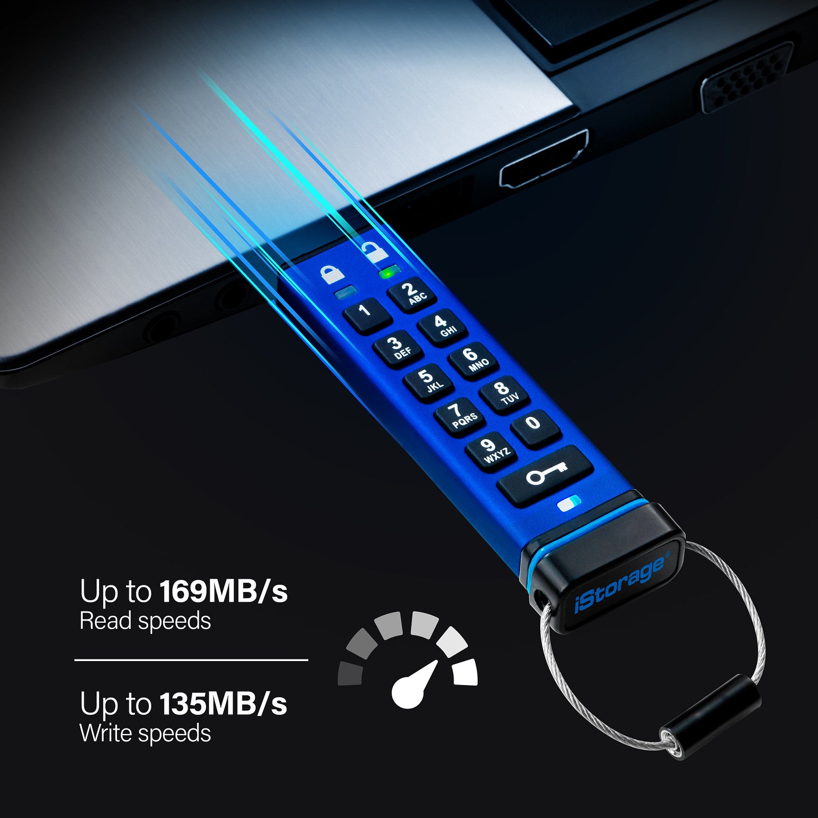  58 USB-Sticka   datAshur Pro USB3 256-bit 32GB www.electricalstuff.se ElectricalStuff.se   iStorage datAshur Pro USB3 256-bi