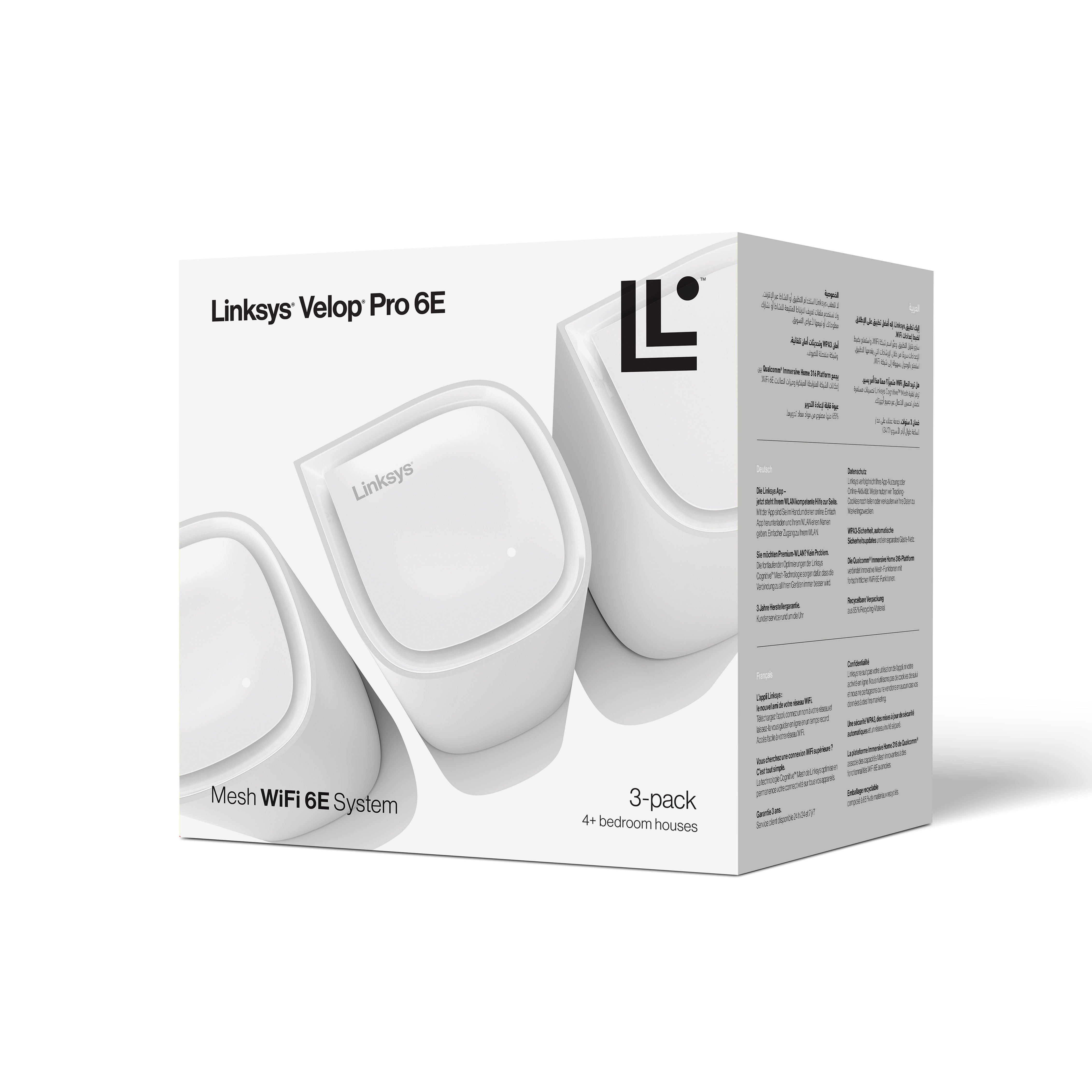  83856664 Mesh Wi-Fi-system   Velop Pro 6E Mesh WiFi 6E True trippelbandssystem www.electricalstuff.se ElectricalStuff.se   L
