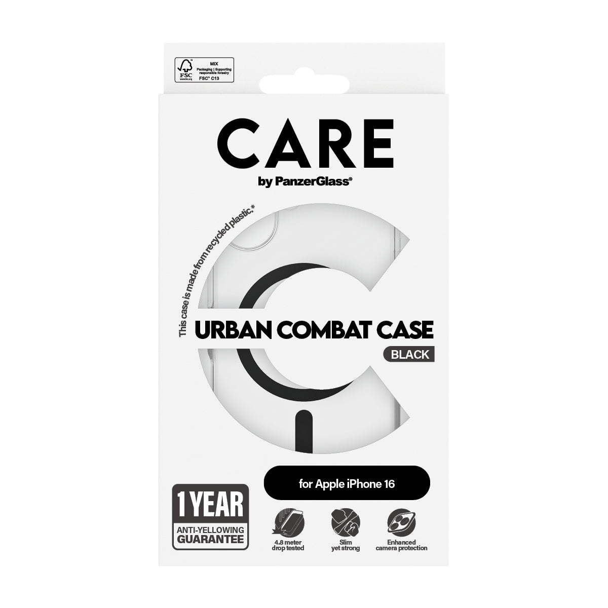  icalStuff.se   PanzerGlass CARE by PG BLK MagSafe iPhone16 6.1 mobiltelefonfodral Omslag Transparent PanzerGlass 1345 571568