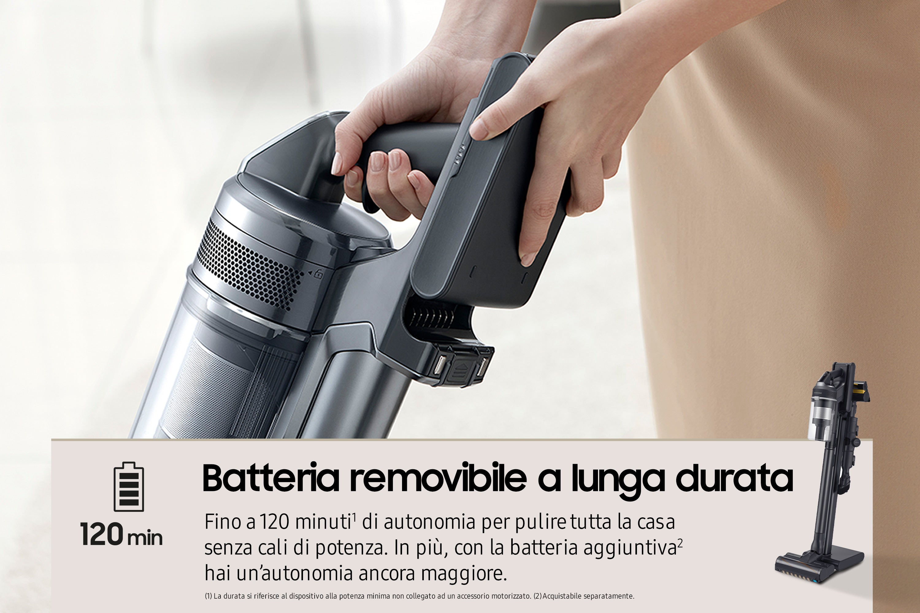  dammsugare Batteri Torr Cyklonisk Utan påse 0,8 l 580 W Svart Samsung VS20C9554TK/WA 8806095053080 Upprättstående Dammsugare