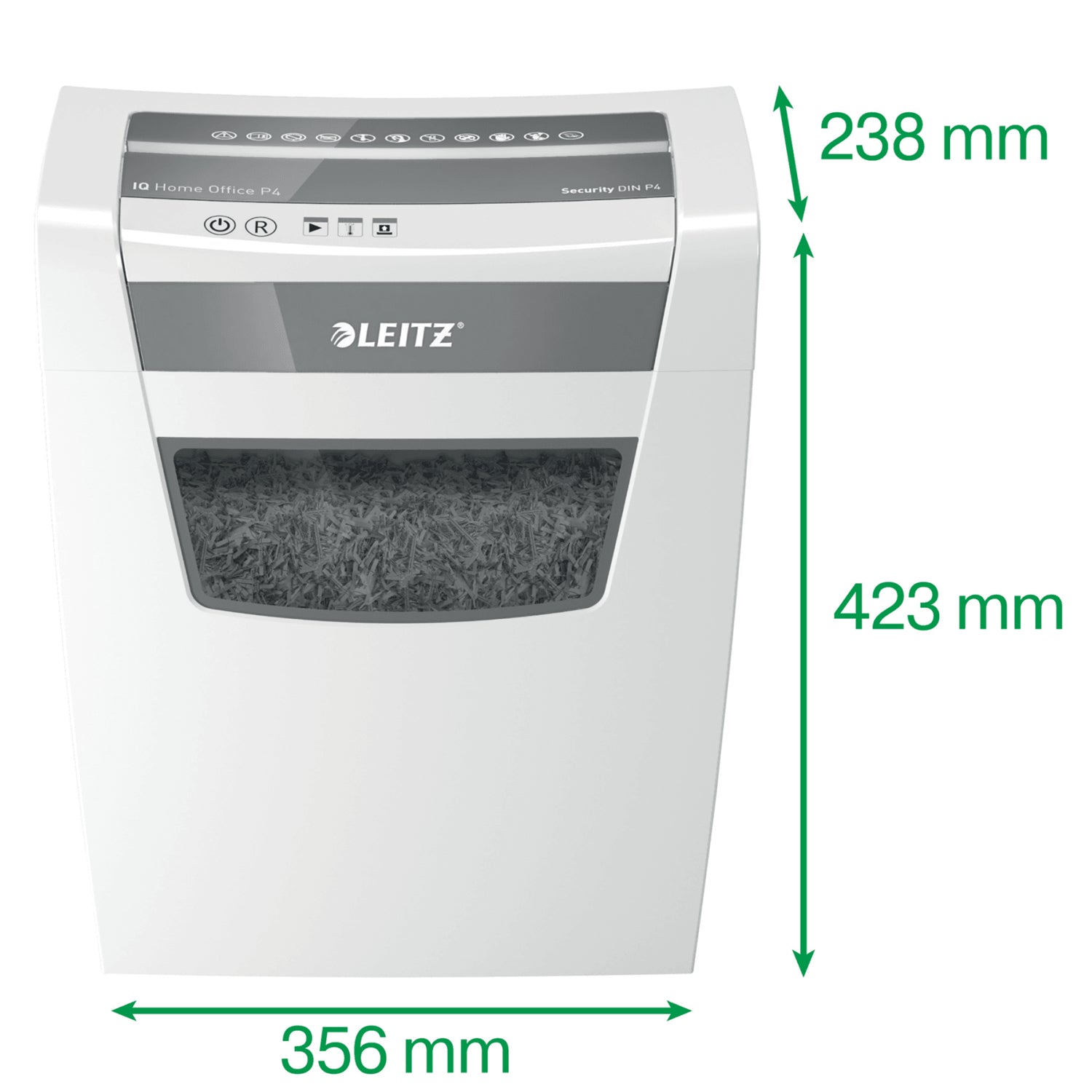  ricalstuff.se ElectricalStuff.se   Leitz IQ Home Office P-4 dokumentförstörare Partikelsnitt 22 cm Vit Leitz 80090000 400243