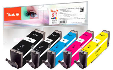  www.electricalstuff.se ElectricalStuff.se   Peach PI100-336 bläckpatroner 5 styck Kompatibel Svart, Cyan, Magenta, Gul Peach