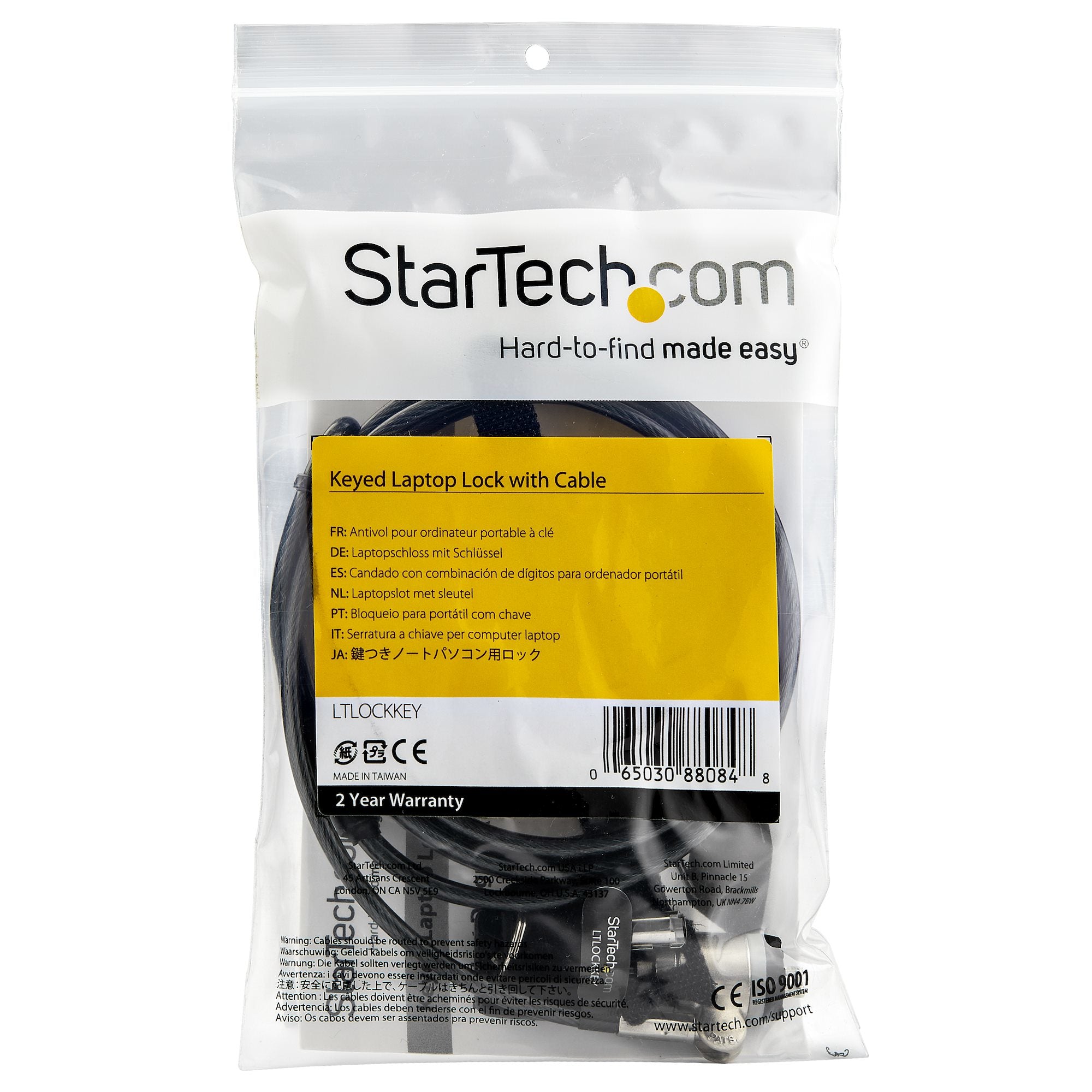  uff.se   StarTech.com Kabellås med nyckel för bärbara datorer - Trycklåsknapp StarTech.com LTLOCKKEY 0065030880848|065030880