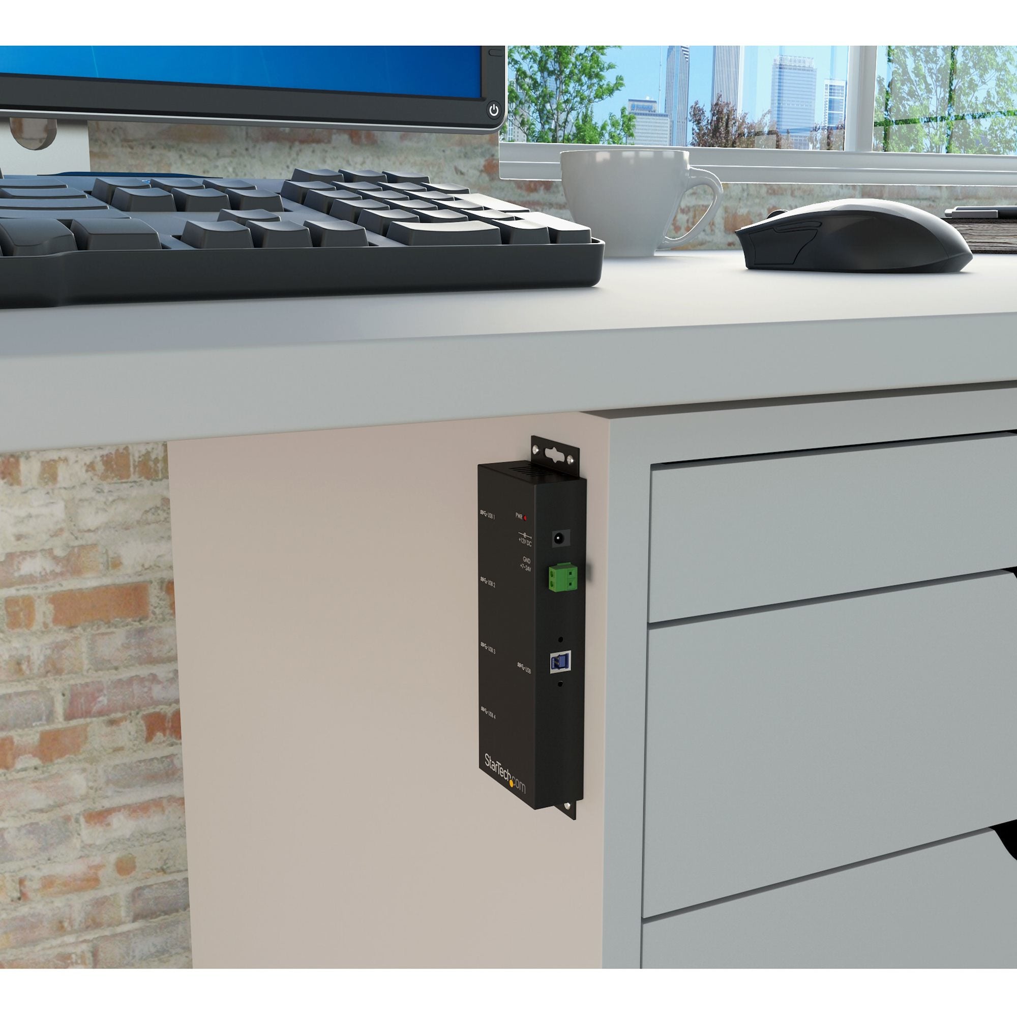  TAA-kompatibel USB-expansionshubb Industrikvalitet | 8 kV luft | 4 kV kontakt | Metall | Monteringsbar | 5 Gbit/swww.electri