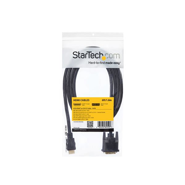   StarTech.com HDMIDVIMM6 videokabeladapter 1,8 m HDMI DVI-D Svart StarTech.com HDMIDVIMM6 0065030809597|065030809597 Videoka