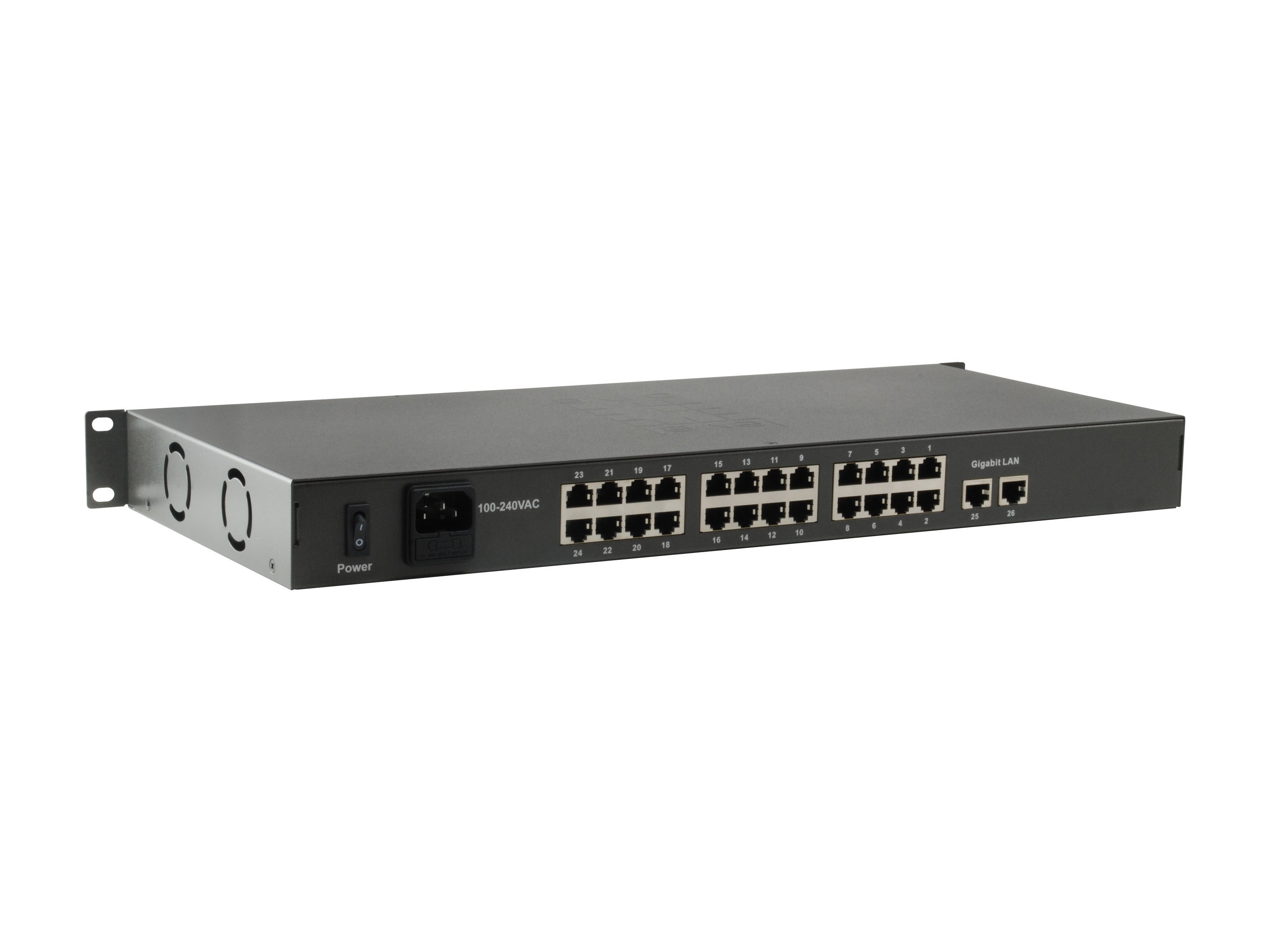   Strömförsörjning via Ethernet (PoE) stöd Svart LevelOne FGP-2601W150 4015867202791 Nätverksswitchar   FGP-2601W150 www.elec