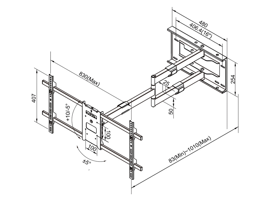  .se   Multibrackets 6539 tv-fäste 190,5 cm (75") Svart Multibrackets 6539 7350073736539 TV-fästen   6539 www.electricalstuff