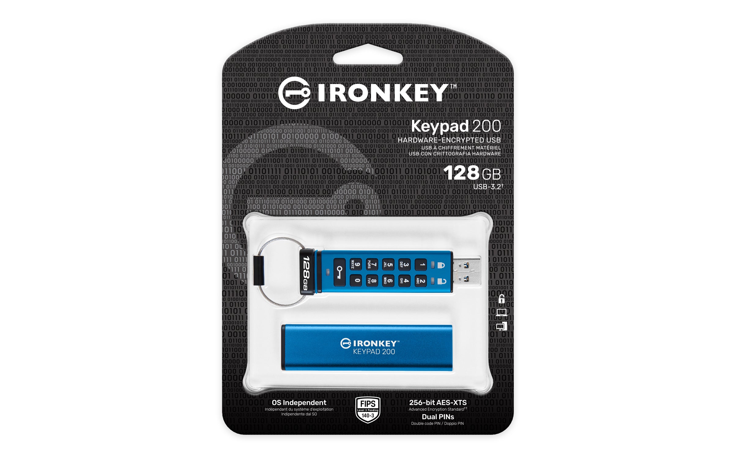  KKP200/128GB 0740617330069|740617330069 USB-Sticka IronKey  Keypad 200 www.electricalstuff.se ElectricalStuff.se   Kingston 