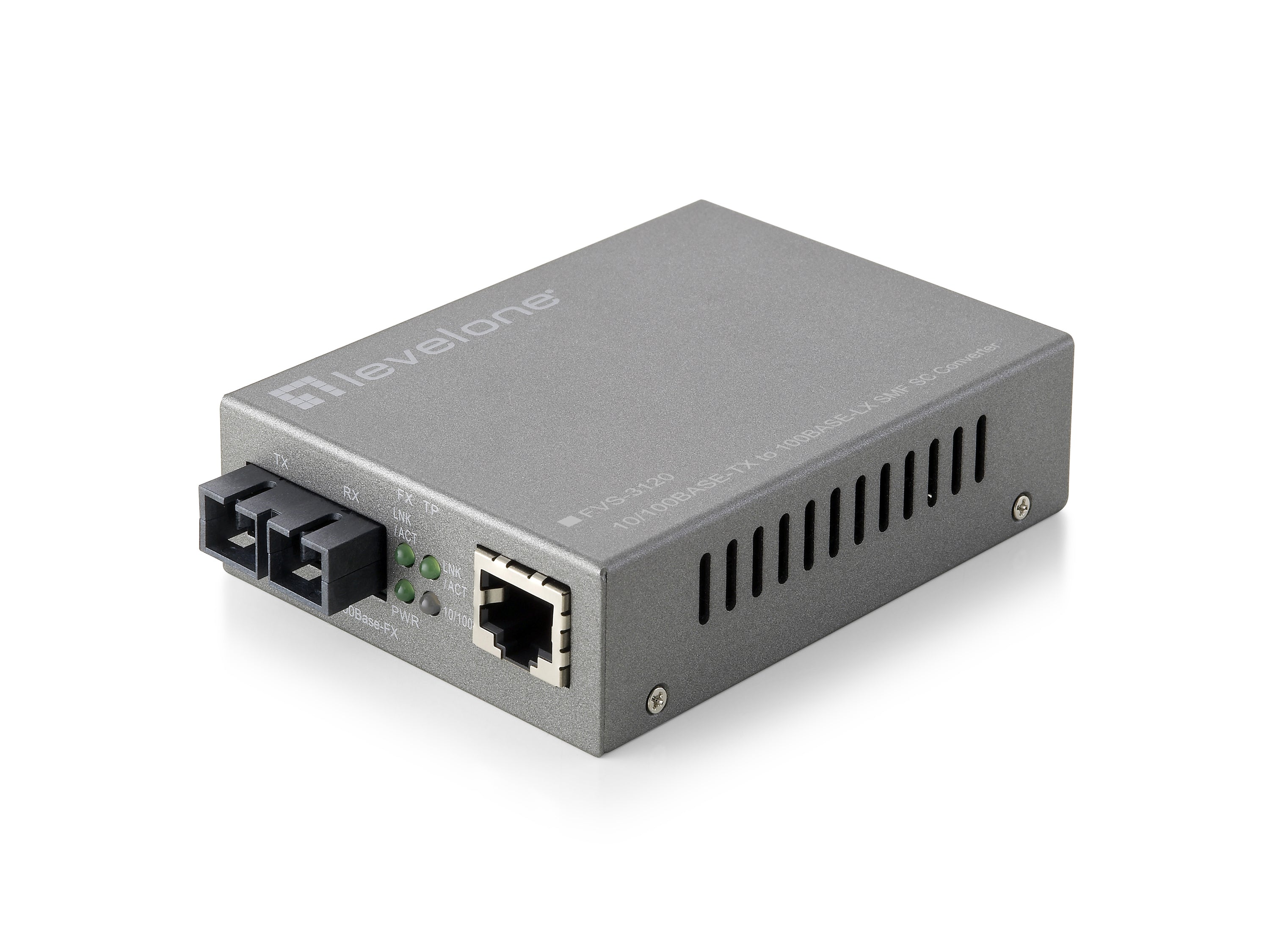  www.electricalstuff.se ElectricalStuff.se   LevelOne FVS-3120 mediakonverterare för nätverk 100 Mbit/s Enkelläge Grå LevelOn