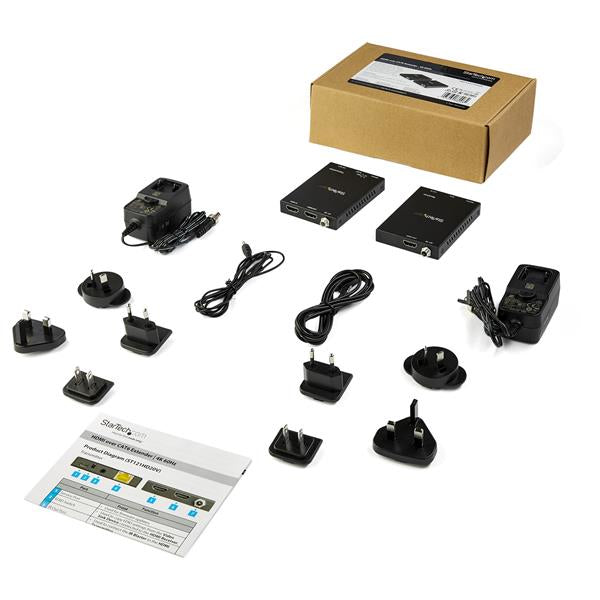   4K 60 Hz StarTech.com ST121HD20V 0065030880084|065030880084 AV-Förlängare   HDMI över CAT6 förlängarsats - 4K 60 Hz www.ele