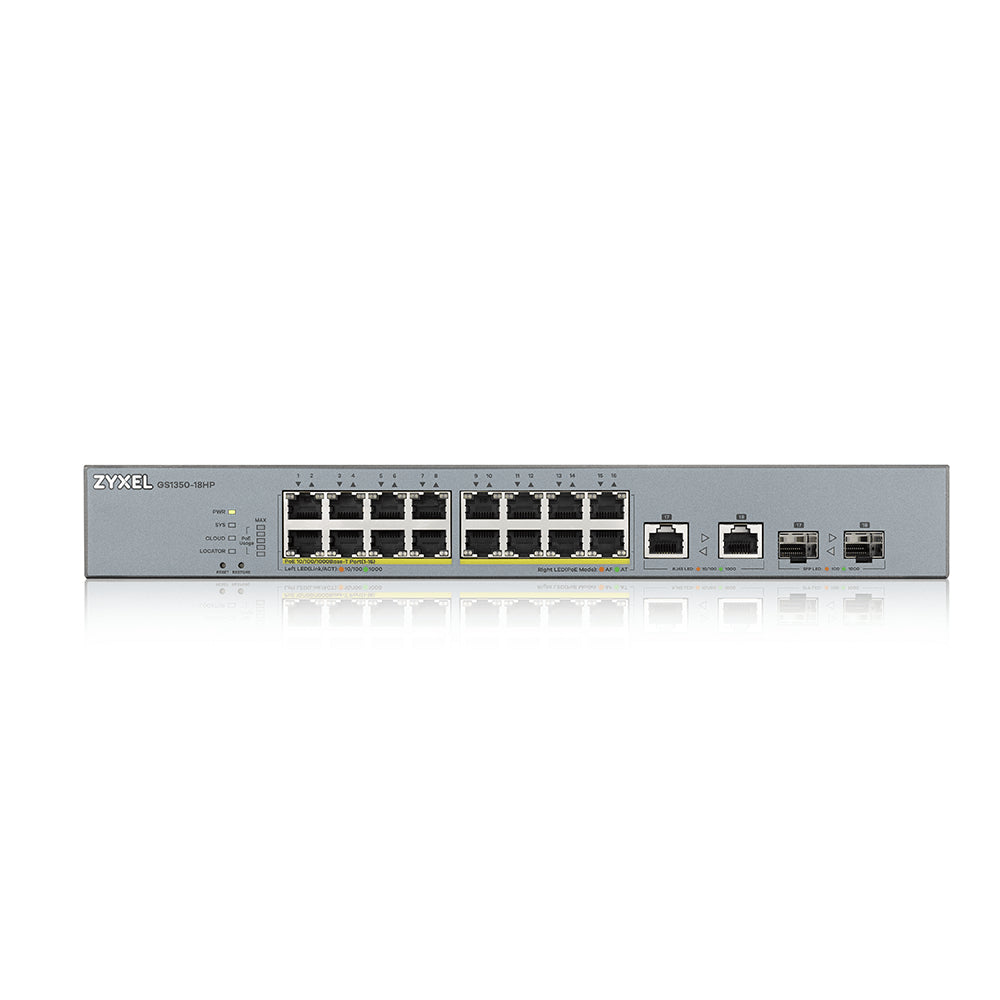  /1000) Strömförsörjning via Ethernet (PoE) stöd Grå Zyxel GS1350-18HP-EU0101F 4718937604425|4718937604449 Nätverksswitchar  