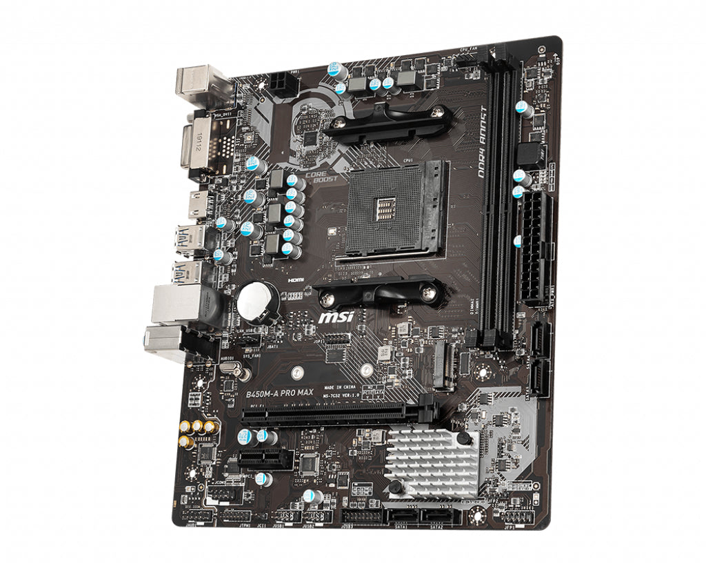  rkort AMD B450 Uttag AM4 micro ATX MSI B450M-A PRO MAX 4719072667696|4526541725937 Moderkort   B450M-A PRO MAX www.electrica