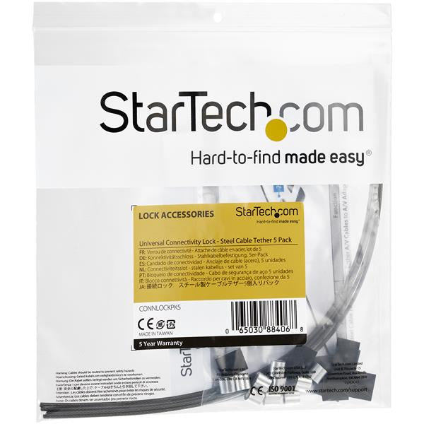  belsamlare   Säkerhetslåskablar - paket med 5 - stål - justerbar www.electricalstuff.se ElectricalStuff.se   StarTech.com Sä