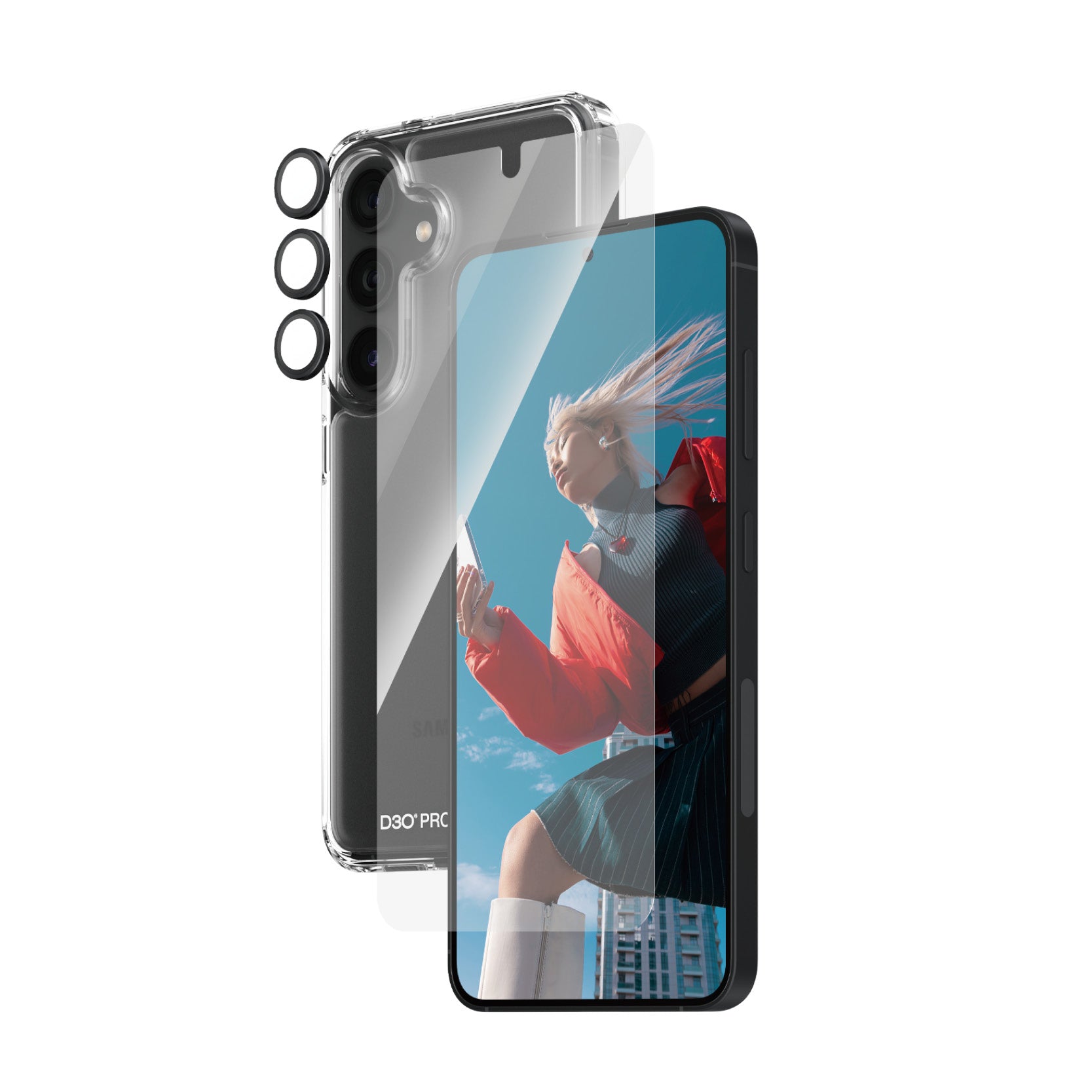  www.electricalstuff.se ElectricalStuff.se   PanzerGlass 3-in-1 Bundle Glas, Case, Cam Genomskinligt skärmskydd Samsung 1 sty