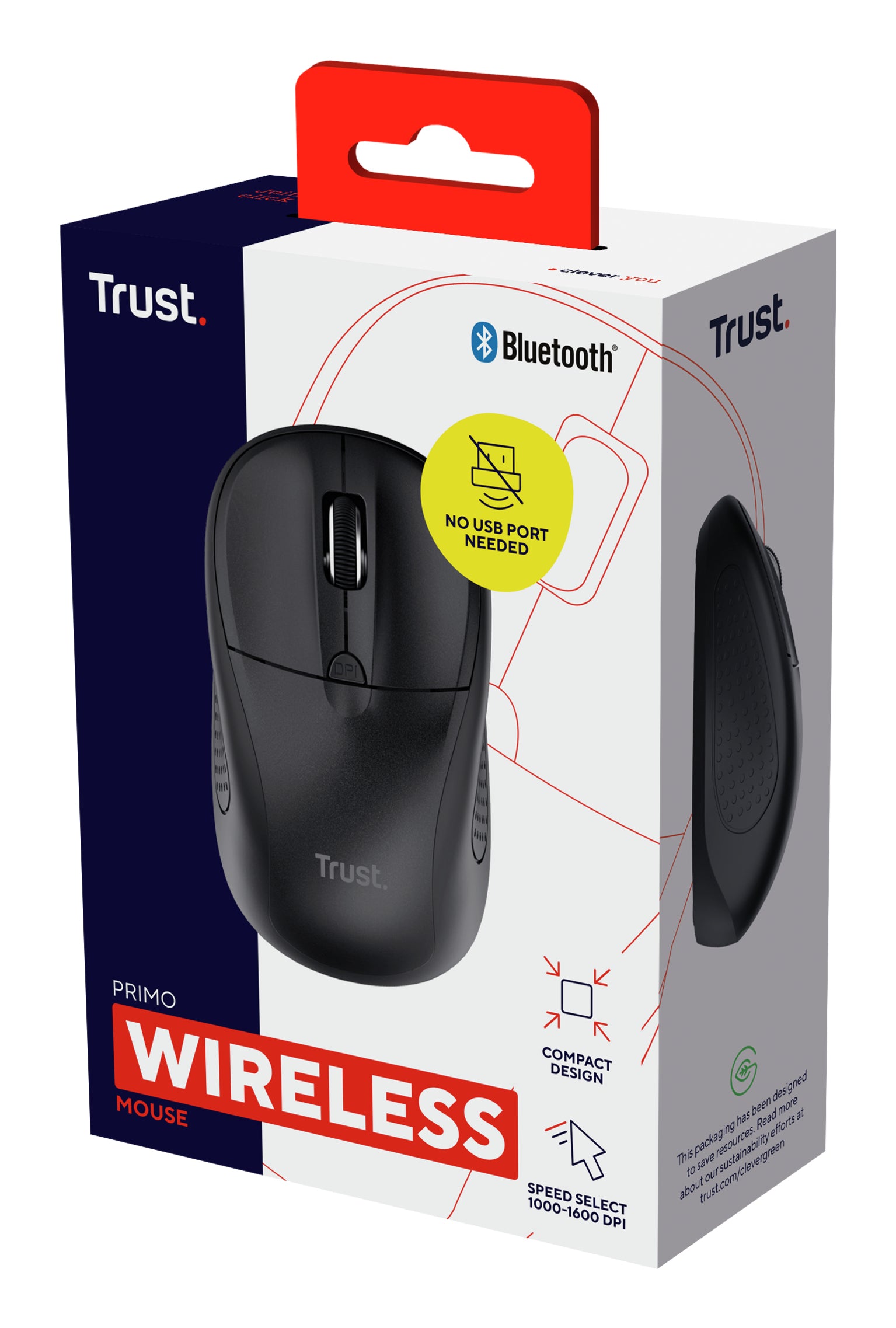   www.electricalstuff.se ElectricalStuff.se   Trust Primo datormöss Resor Ambidextrous Bluetooth Optisk 1600 DPI Trust 24966 