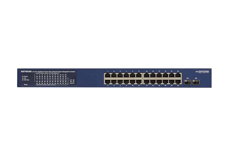  100/1000) Strömförsörjning via Ethernet (PoE) stöd Blå NETGEAR GS724TP-300EUS 0606449162660|606449162660|10606449162667 Nätv