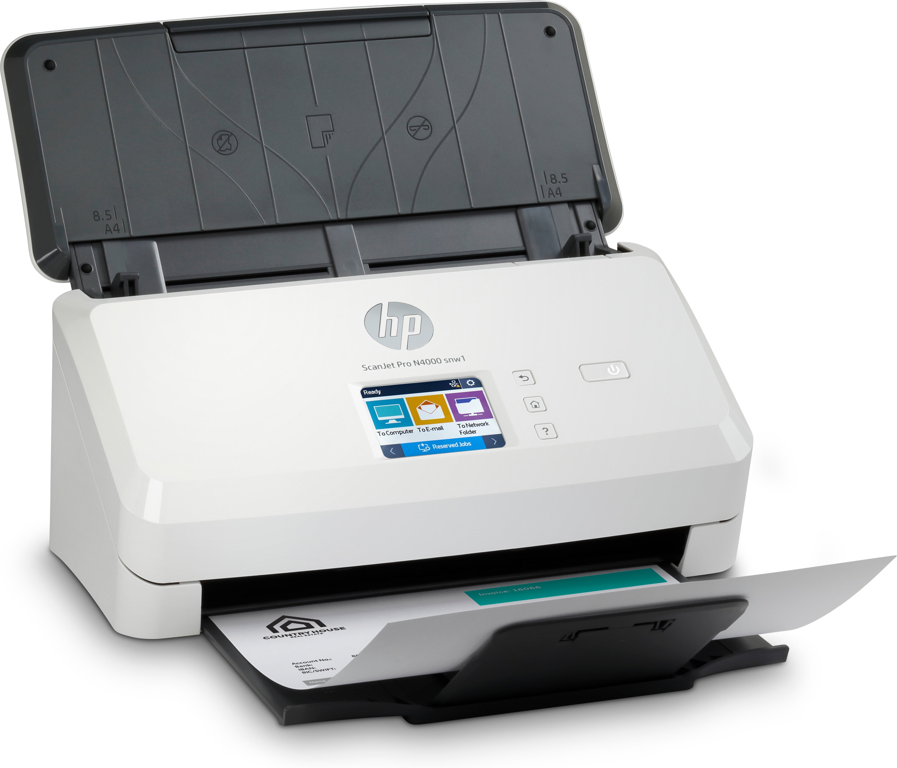 alstuff.se ElectricalStuff.se   HP Scanjet Pro N4000 snw1 Sheet-feed Scanner Arkmatad skanner 600 x 600 DPI A4 Svart, Vit HP