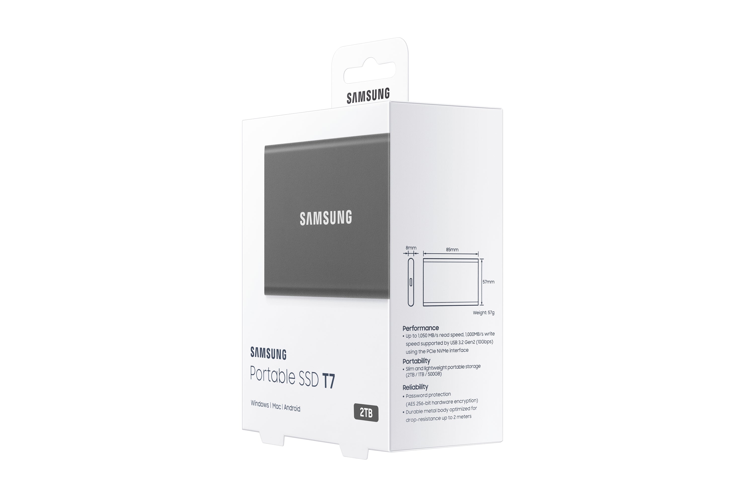  terna SSD-Hårddiskar   Portable SSD T7 www.electricalstuff.se ElectricalStuff.se   Samsung Portable SSD T7 2 TB USB Type-C 3