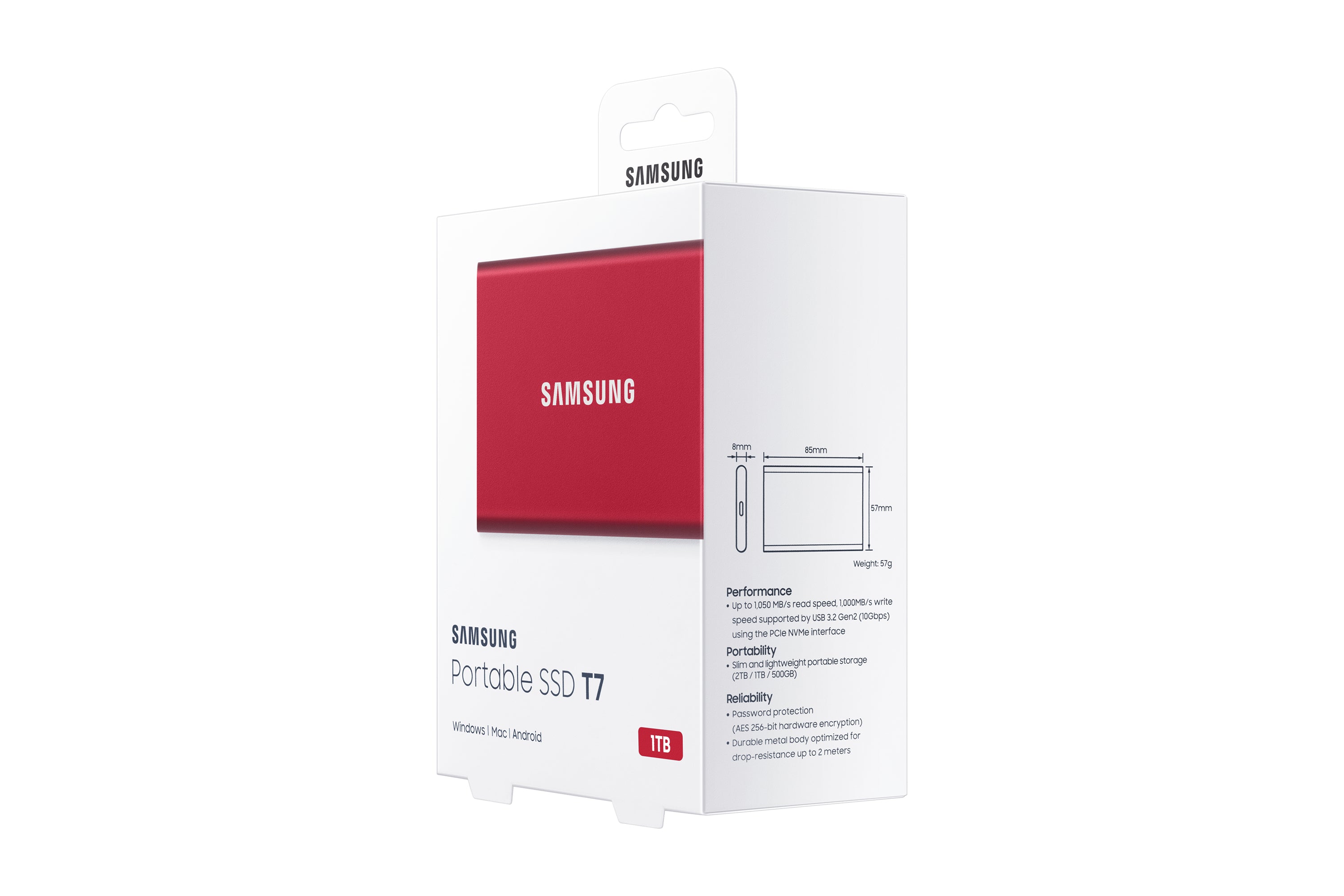  terna SSD-Hårddiskar   Portable SSD T7 www.electricalstuff.se ElectricalStuff.se   Samsung Portable SSD T7 1 TB USB Type-C 3