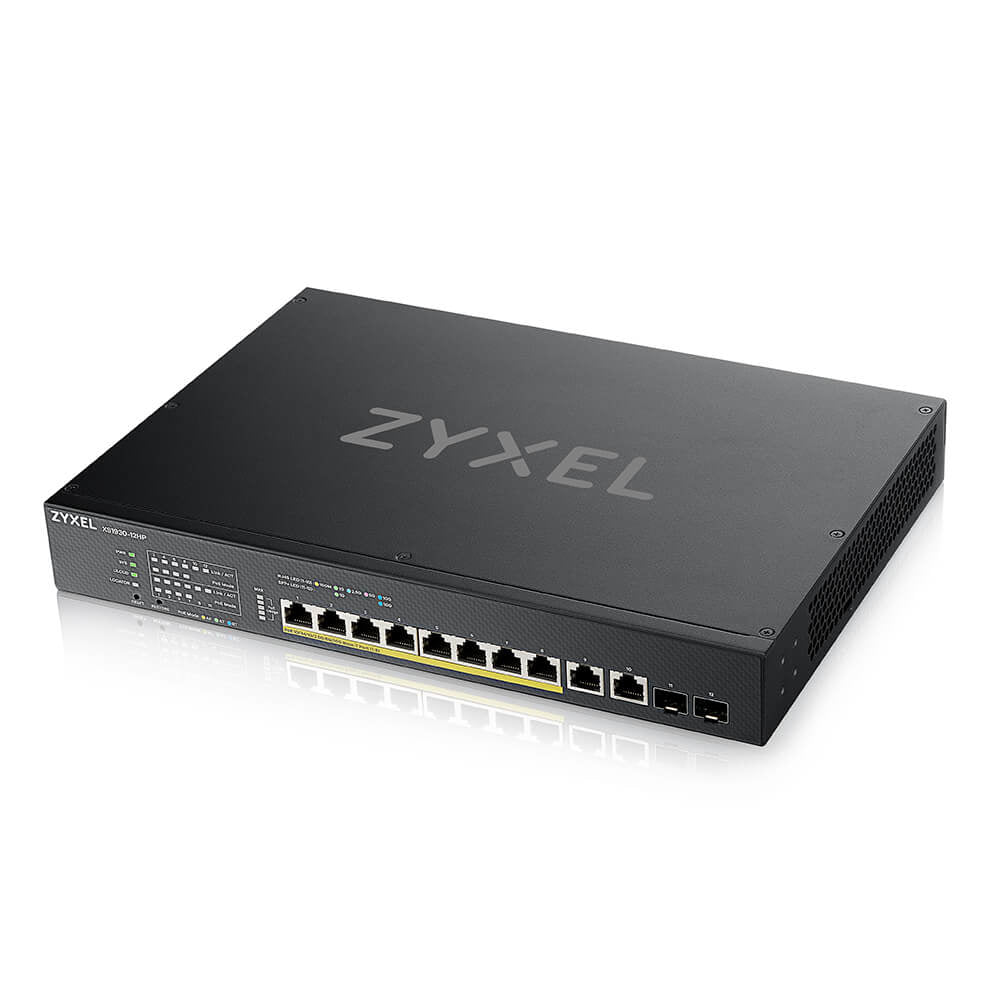  /1000/10000) Strömförsörjning via Ethernet (PoE) stöd Svart Zyxel XS1930-12HP-ZZ0101F 4718937605262 Nätverksswitchar   XS193