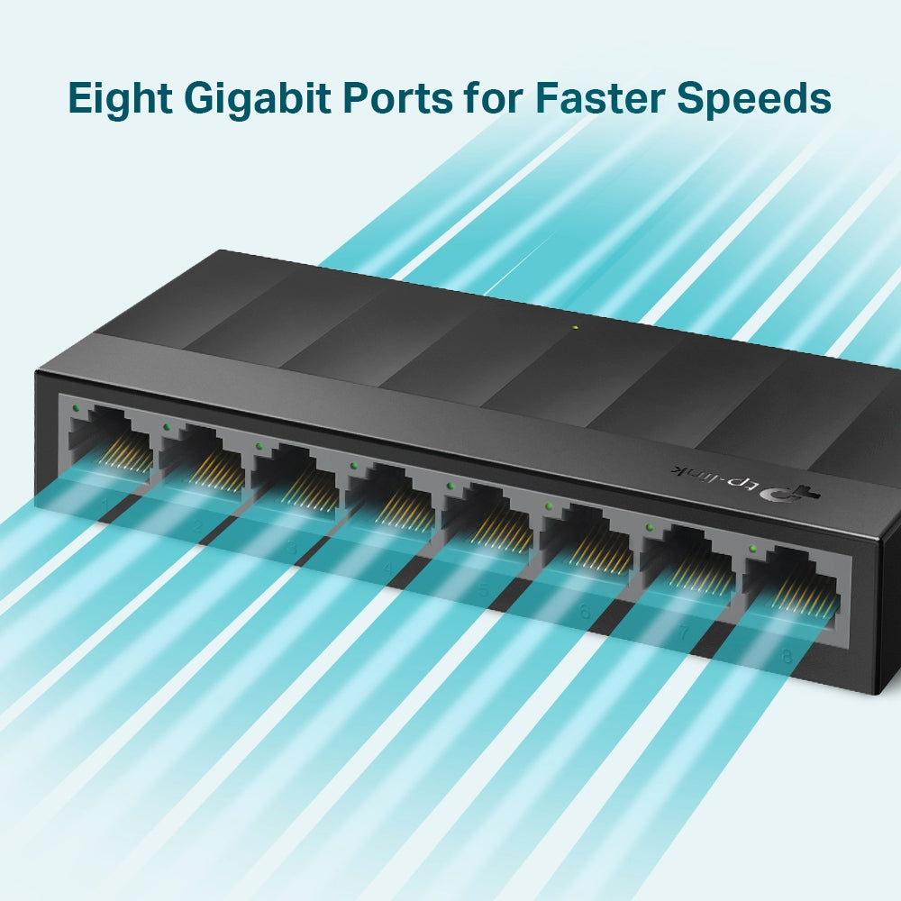  S1008G nätverksswitchar Ohanterad Gigabit Ethernet (10/100/1000) Svart TP-Link LS1008G 0845973085476|845973085476 Nätverkssw