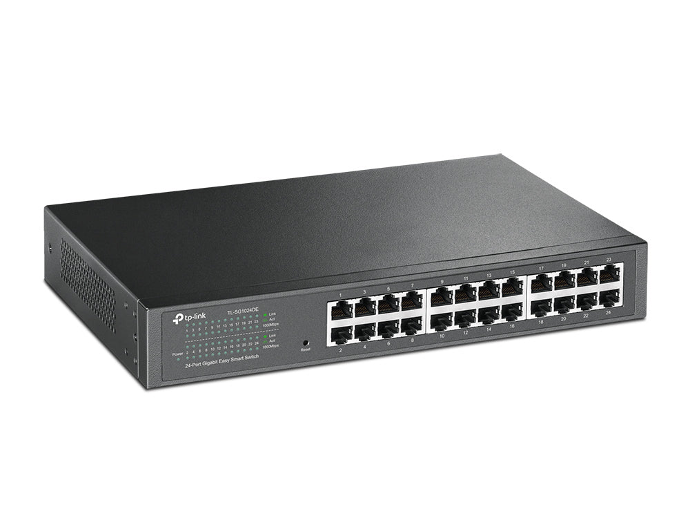   Svart TP-Link TL-SG1024DE  Nätverksswitchar   TL-SG1024DE www.electricalstuff.se ElectricalStuff.se   TP-Link TL-SG1024DE n