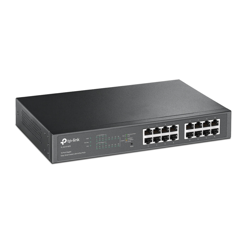   Strömförsörjning via Ethernet (PoE) stöd Svart TP-Link TL-SG1016PE  Nätverksswitchar   TL-SG1016PE www.electricalstuff.se E