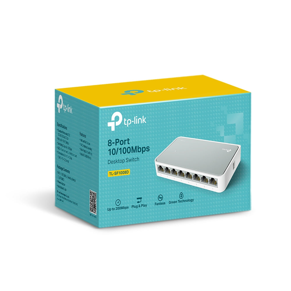  Ohanterad Fast Ethernet (10/100) Vit TP-Link TL-SF1008D  Nätverksswitchar   TL-SF1008D www.electricalstuff.se ElectricalStuf