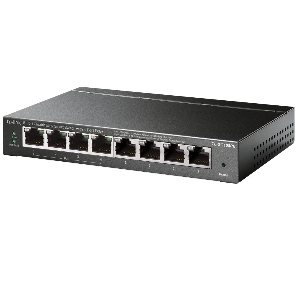  Strömförsörjning via Ethernet (PoE) stöd Svart TP-Link TL-SG108PE 5054242560797 Nätverksswitchar   TL-SG108PE www.electrical