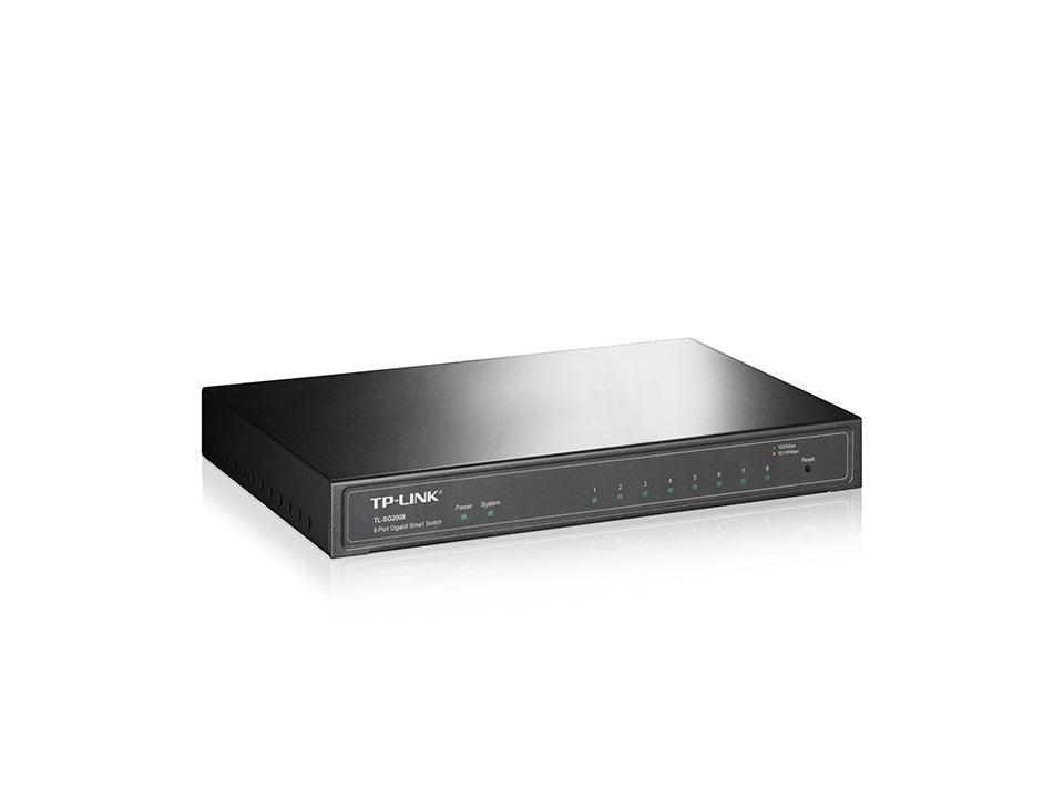  10/100/1000) Svart TP-Link TL-SG2008 0840030702099|840030702099|4897098682517|6935364010546 Nätverksswitchar JetStream  TL-S