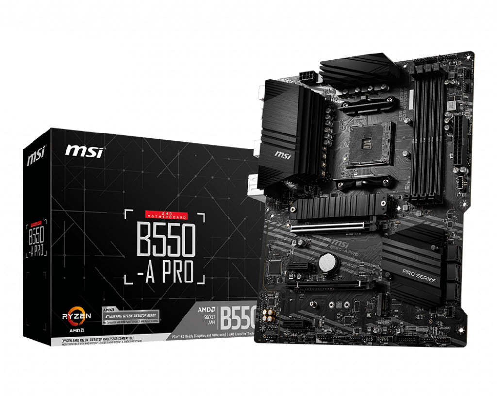  kort   B550-A PRO www.electricalstuff.se ElectricalStuff.se   MSI B550-A PRO moderkort AMD B550 Uttag AM4 ATX MSI B550-A PRO