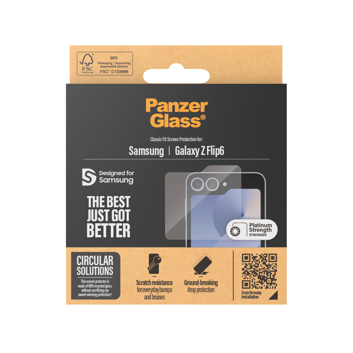  erGlass Classic Fit Genomskinligt skärmskydd Samsung 1 styck PanzerGlass 7368 5715685001420 Skärm- och Baksidesskydd till Mo