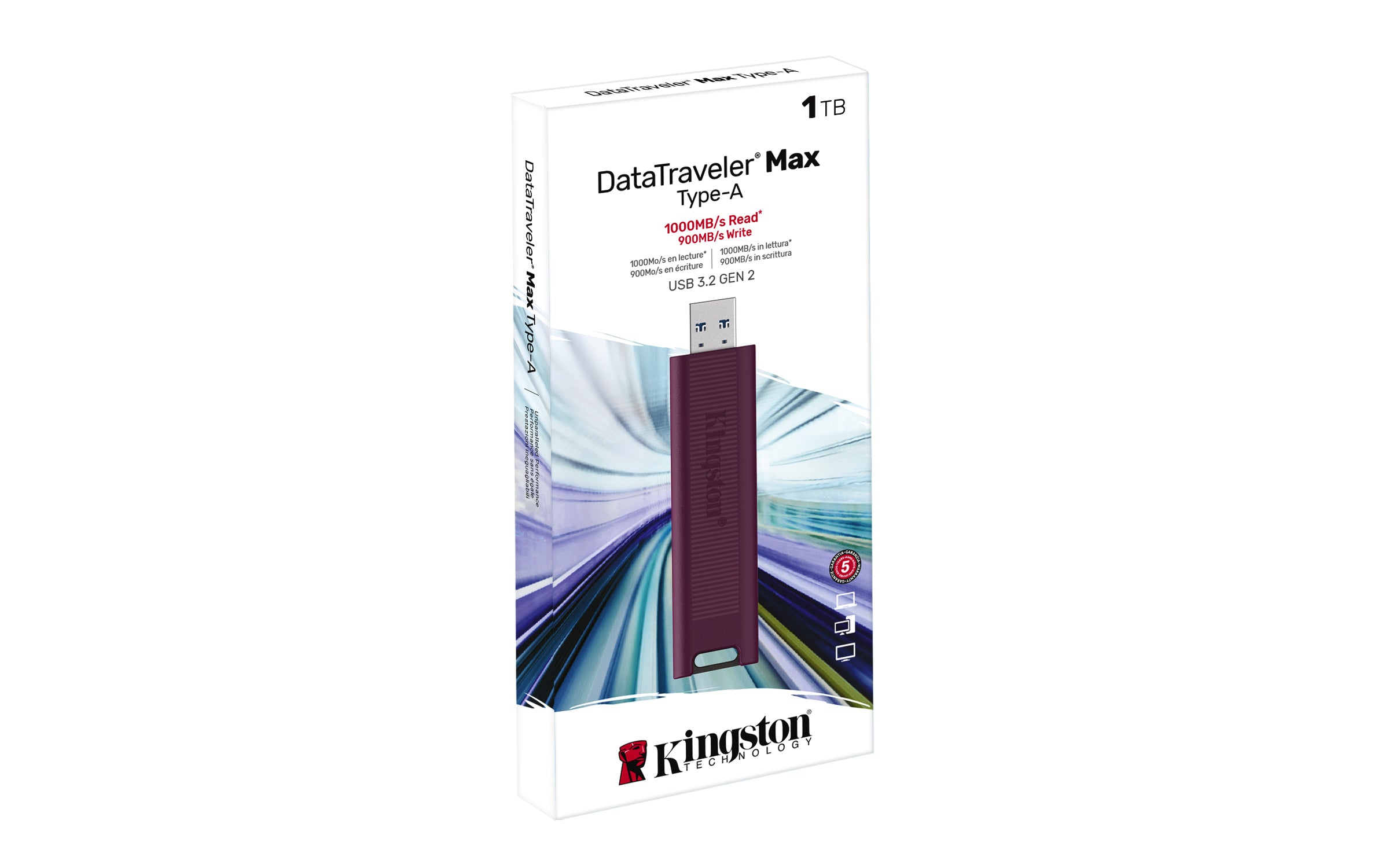   USB-sticka 1 TB USB Type-A 3.2 Gen 2 (3.1 Gen 2) Röd Kingston Technology DTMAXA/1TB 0740617328295|740617328295 USB-Sticka D