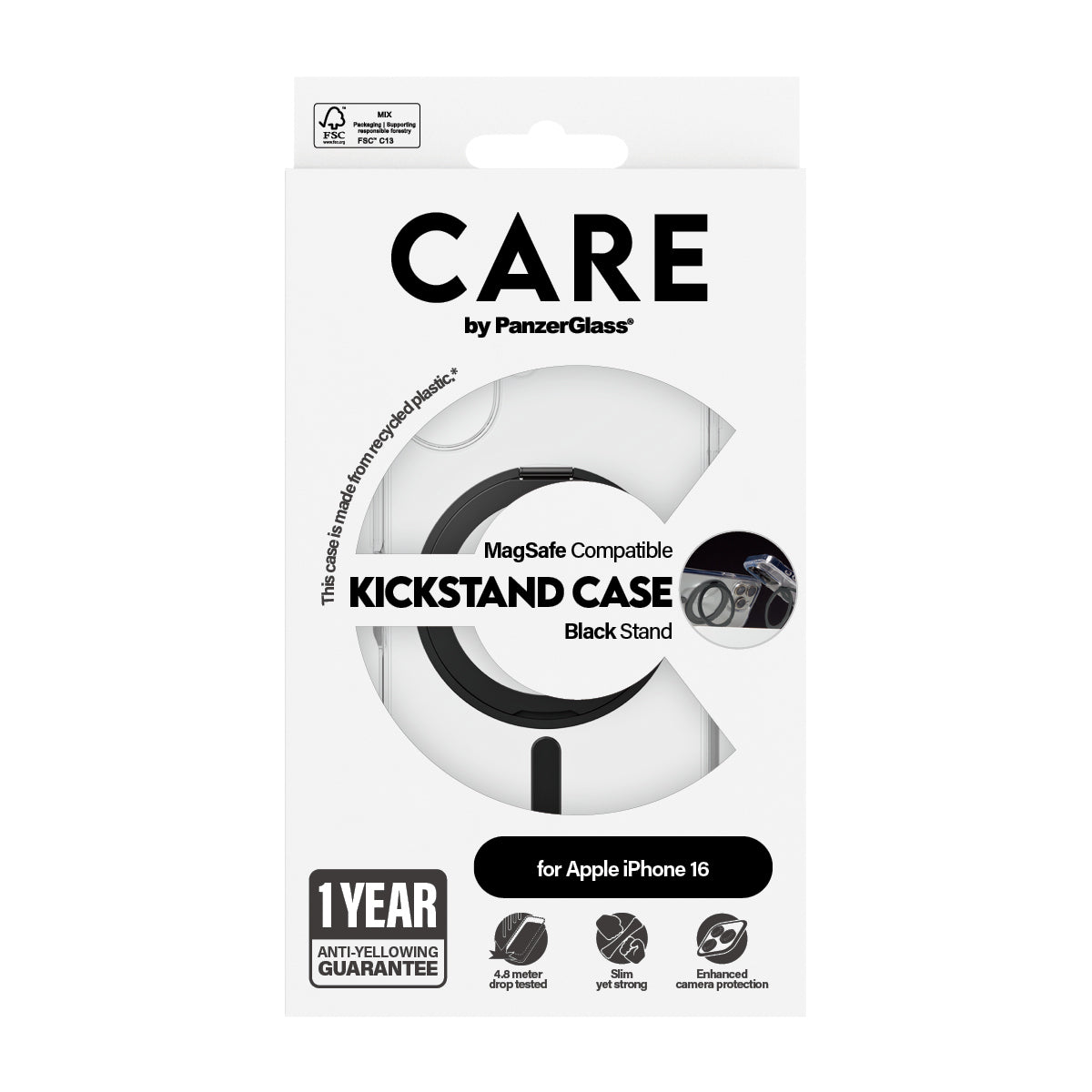  ectricalStuff.se   PanzerGlass CARE by PG BLK Kick/MagS iPhone16 6.1 mobiltelefonfodral Omslag Transparent PanzerGlass 1321 