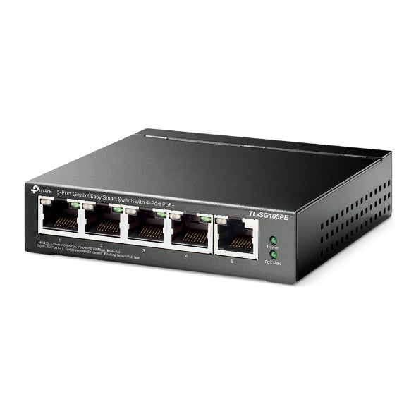  Strömförsörjning via Ethernet (PoE) stöd Svart TP-Link TL-SG105PE 6935364052744|6935364052751|0845973089986|845973089986 Nät