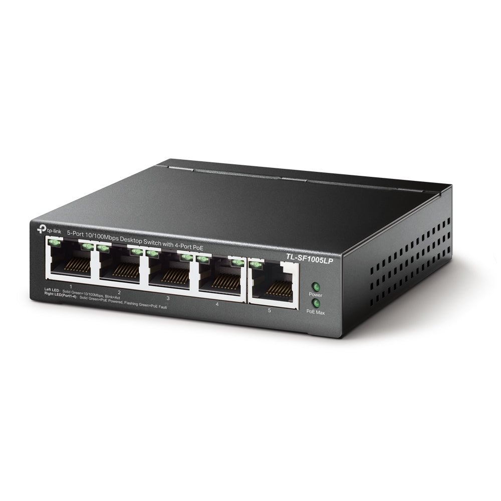  örjning via Ethernet (PoE) stöd Svart TP-Link TL-SF1005LP 6935364052782|6935364052799 Nätverksswitchar   TL-SF1005LP www.ele