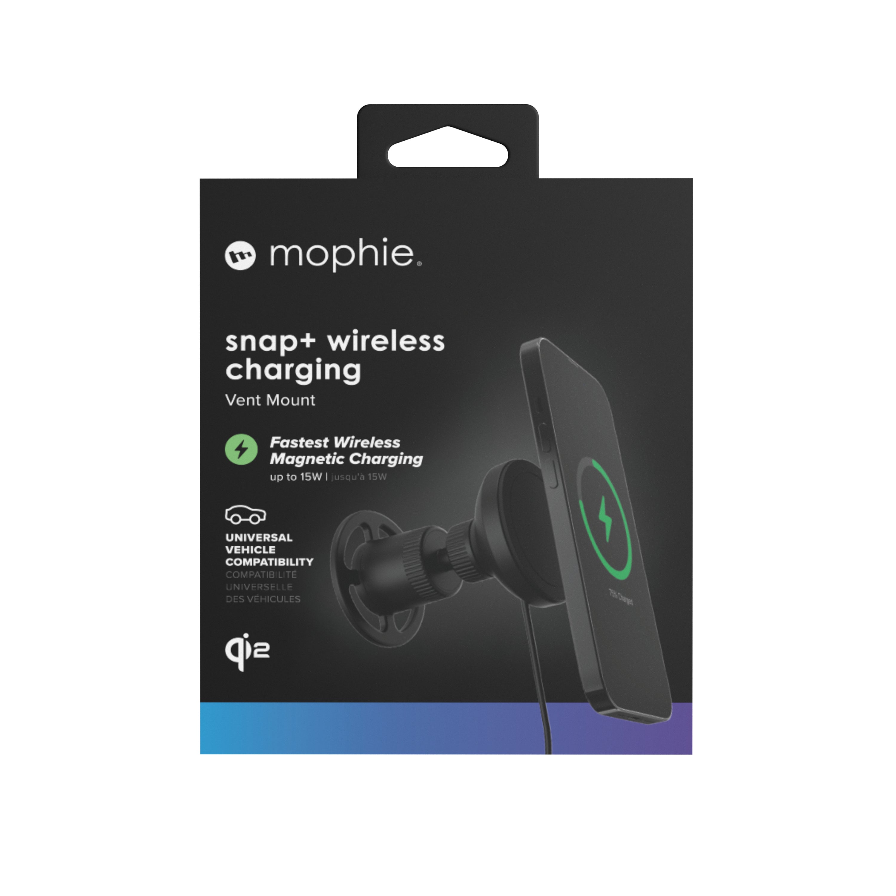   Snabb laddning Automatisk mophie 401313369 0840390301352|840390301352 Mobilladdare   Snap+ Wireless Charging Vent www.elect