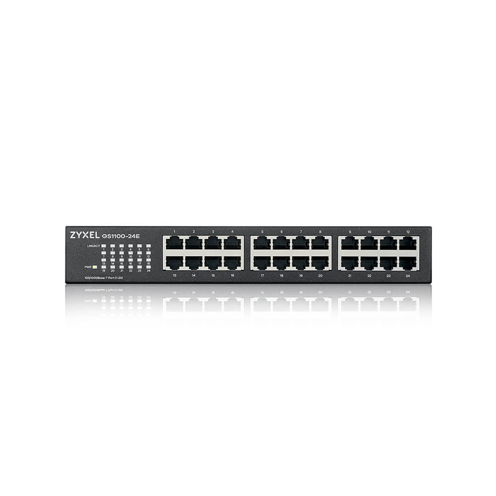  -24E Ohanterad Gigabit Ethernet (10/100/1000) Svart Zyxel GS1100-24E-EU0103F 4718937614127|4718937614134 Nätverksswitchar   