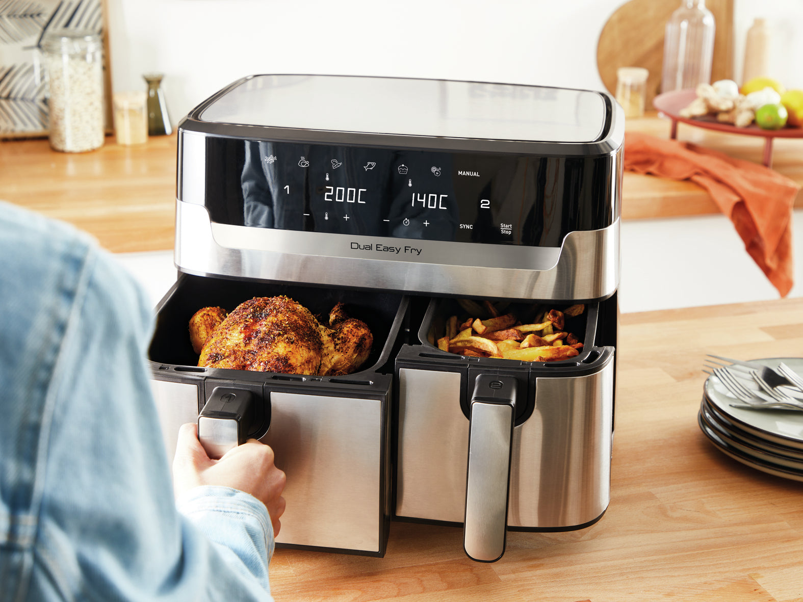  Y905D10 3045380024236 Fritöser Dual Easy Fry & Grill  EY905D www.electricalstuff.se ElectricalStuff.se   Tefal Dual Easy Fry