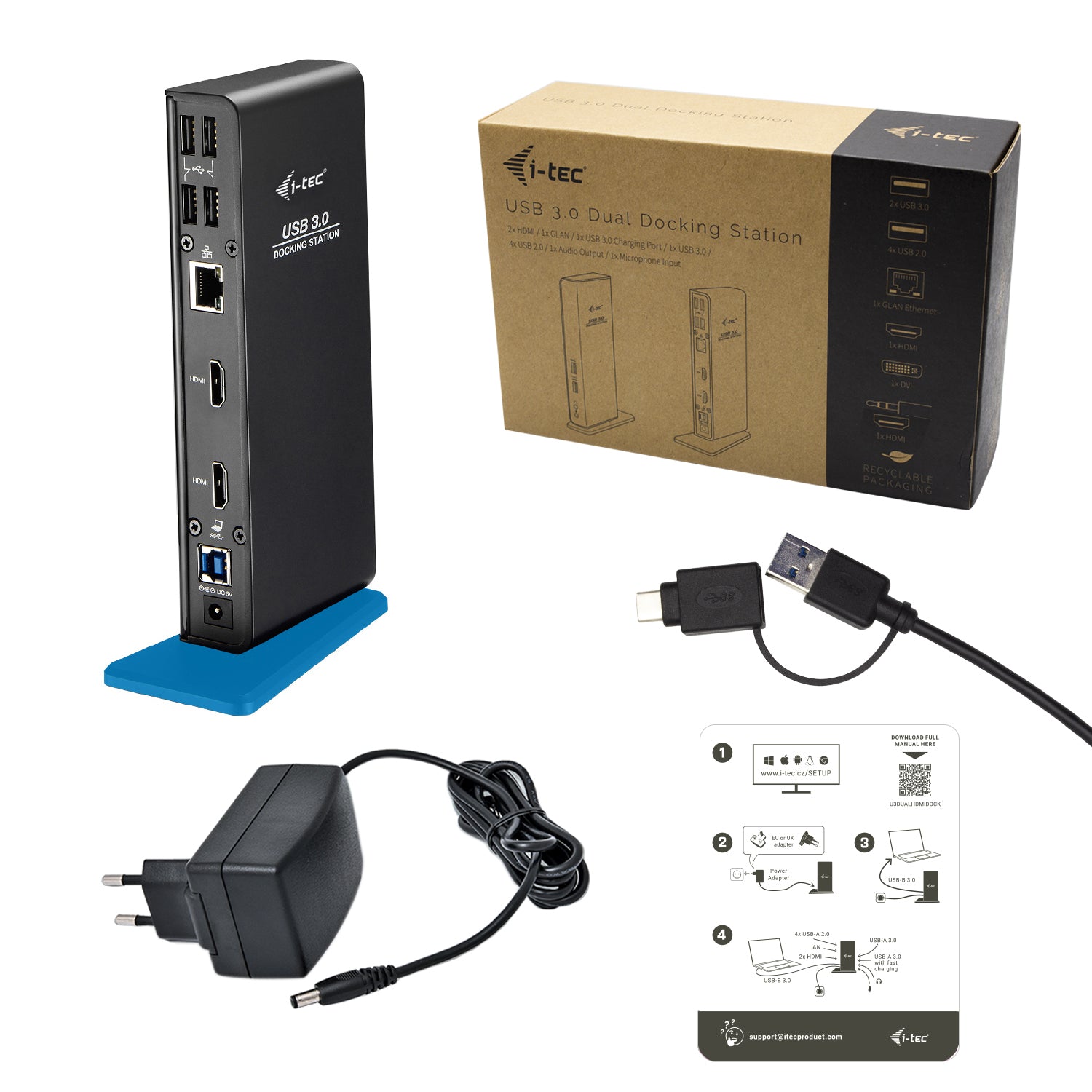  tuff.se ElectricalStuff.se   i-tec U3DUALHDMIDOCK dockningsstationer för bärbara datorer Kabel USB 3.2 Gen 1 (3.1 Gen 1) Typ