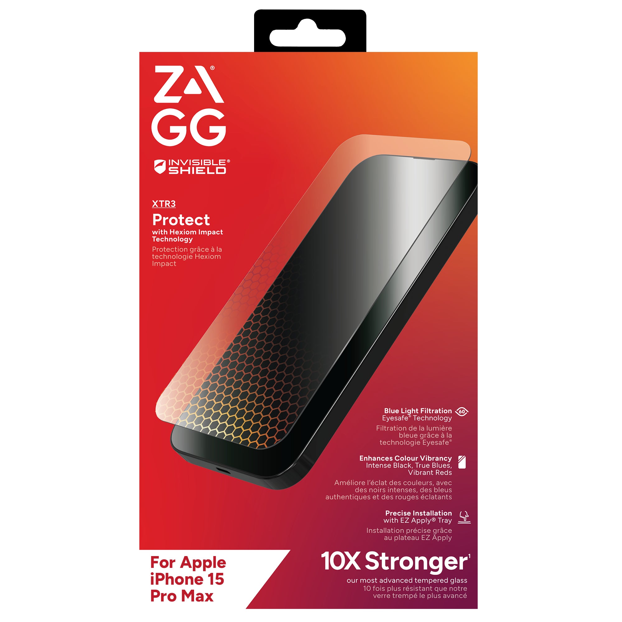  isibleShield Glass XTR3 AM E Apple iPhone 15 Pro Max Screen EN/FR ZAGG 200111803 0840056185081|840056185081 Skärm- och Baksi