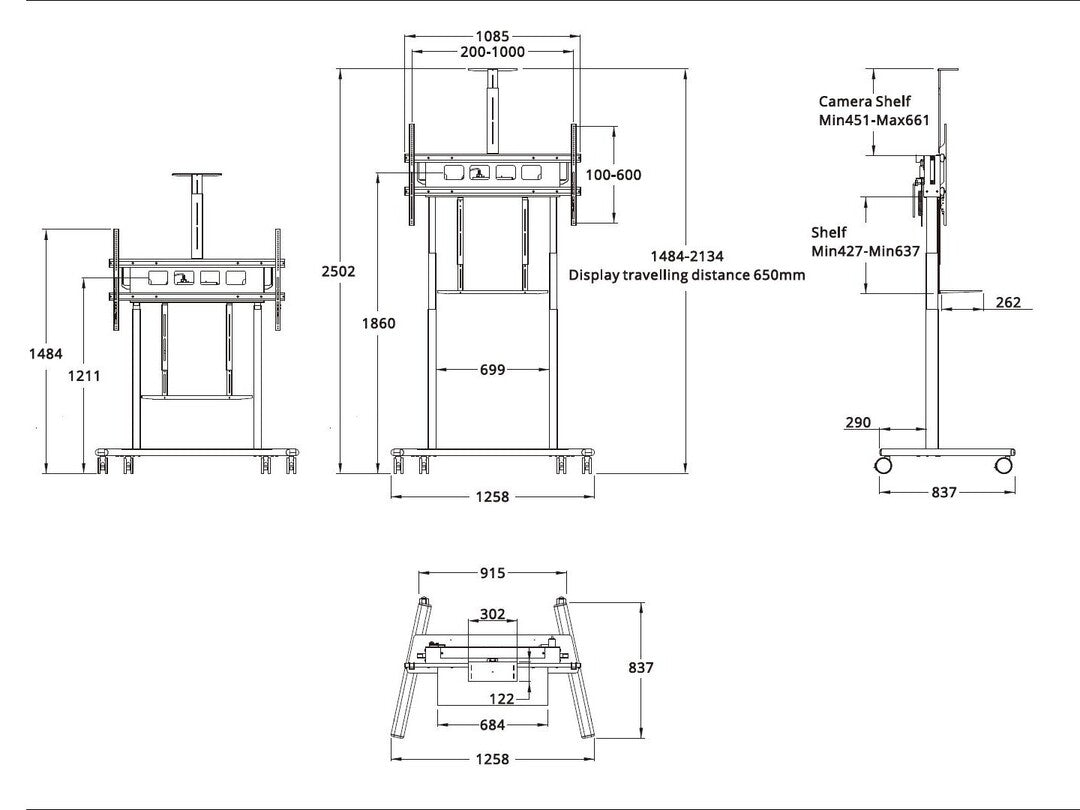  ärm 2,54 m (100") Svart Multibrackets 0020 7350105210020 Fästen för Skyltningsskärmar   0020 www.electricalstuff.se Electric