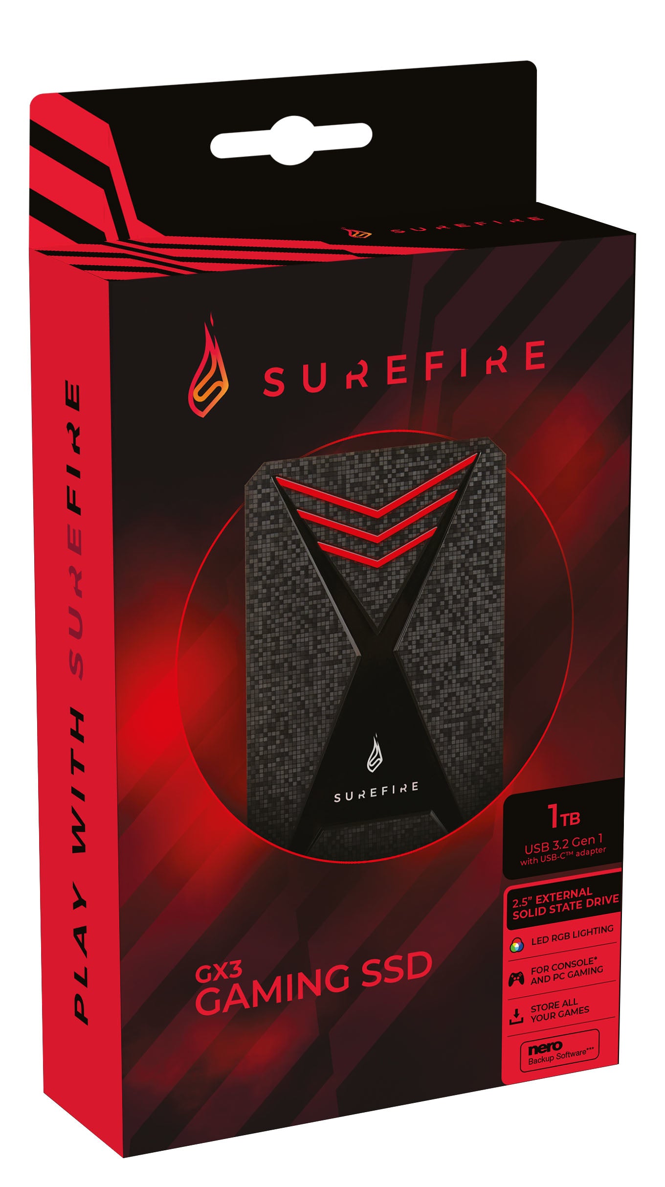  aming 1 TB Micro-USB B 3.2 Gen 1 (3.1 Gen 1) Svart, Grå SureFire 53684 0023942536840|023942536840 Externa SSD-Hårddiskar   S