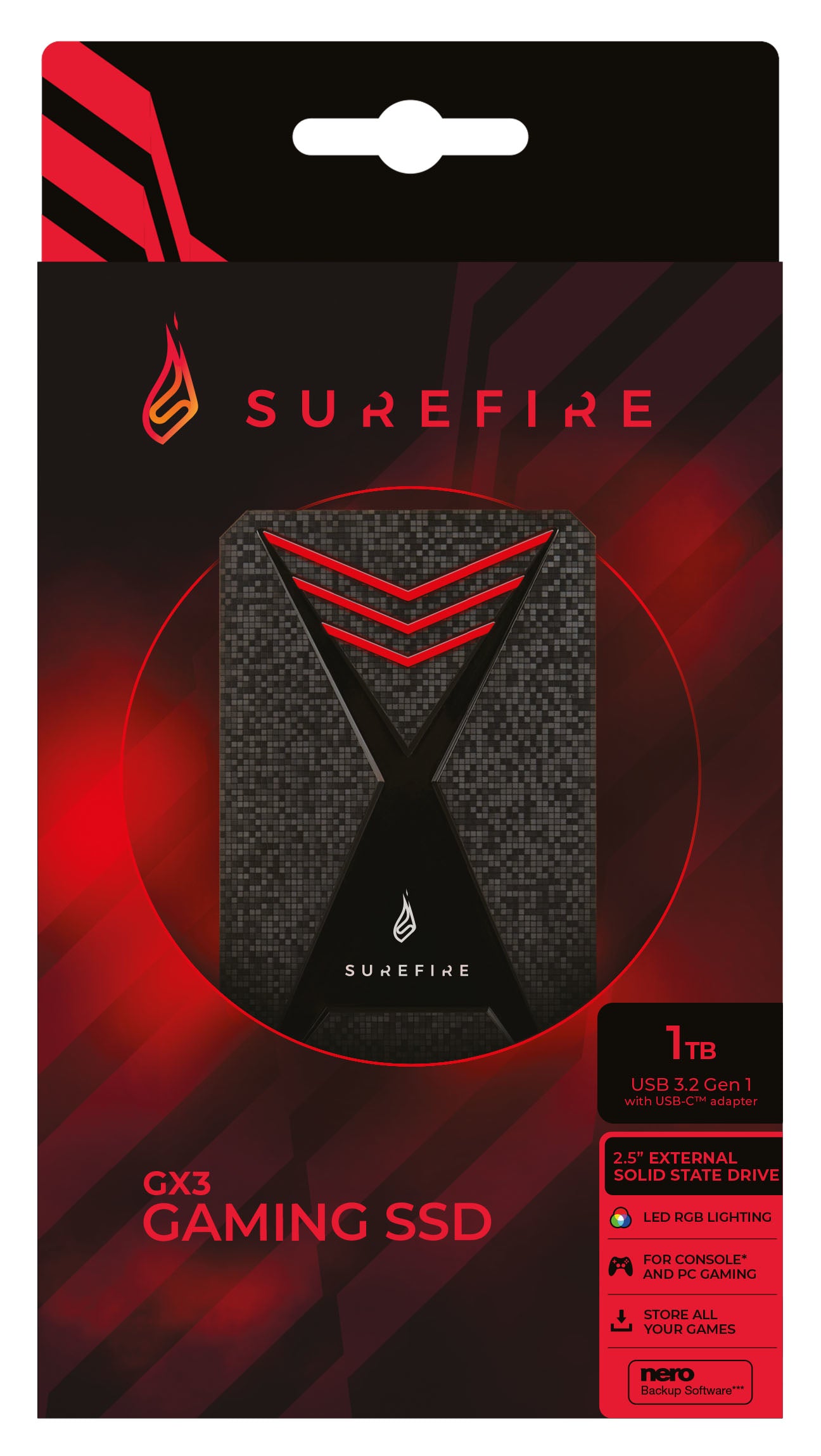 ureFire Gaming www.electricalstuff.se ElectricalStuff.se   SureFire Gaming 1 TB Micro-USB B 3.2 Gen 1 (3.1 Gen 1) Svart, Grå