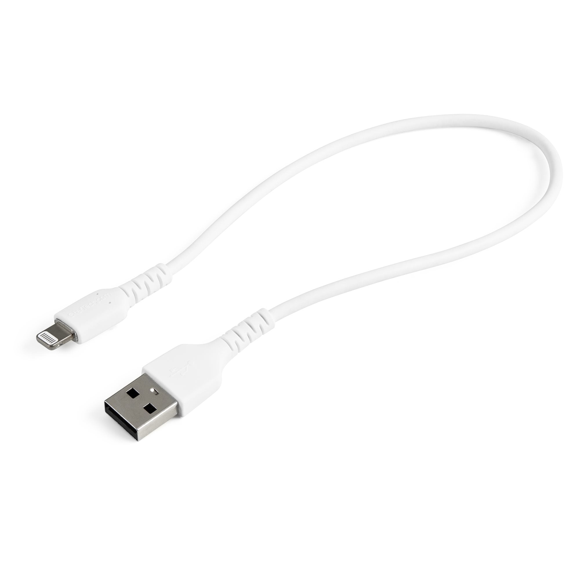  www.electricalstuff.se ElectricalStuff.se   StarTech.com 30cm tålig, vitt USB-A till Blixtkabel - Hård, tålig aramifiber USB