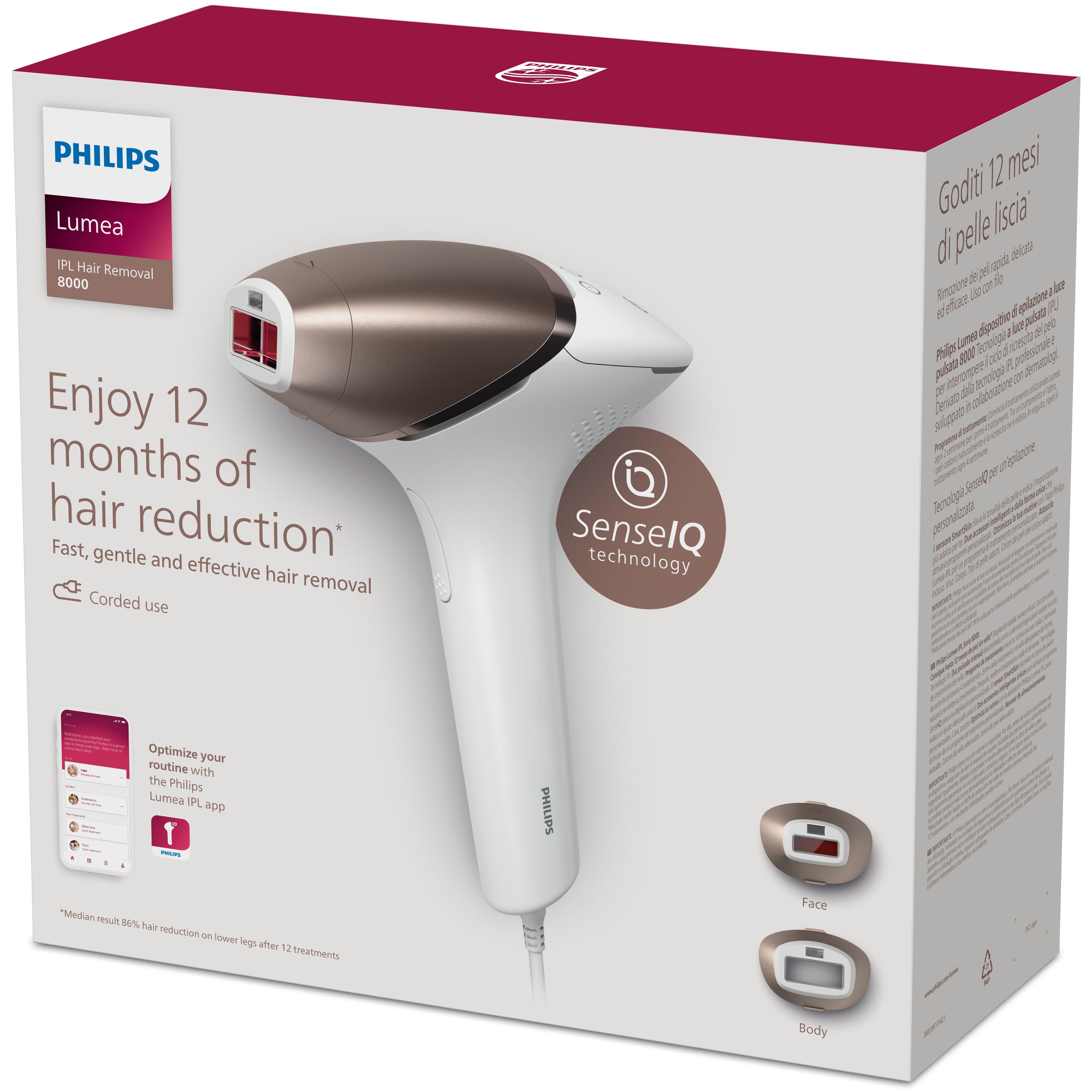   med SenseIQ Philips BRI945/00 8710103999959|8720689015394|8710103999935|8720689015745 Ljusepilatorer Lumea Prestige  Lumea 