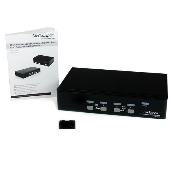  0787192|065030787192 KVM-Switchar   Professionell VGA USB KVM-switch med 4 portar och hubb www.electricalstuff.se Electrical