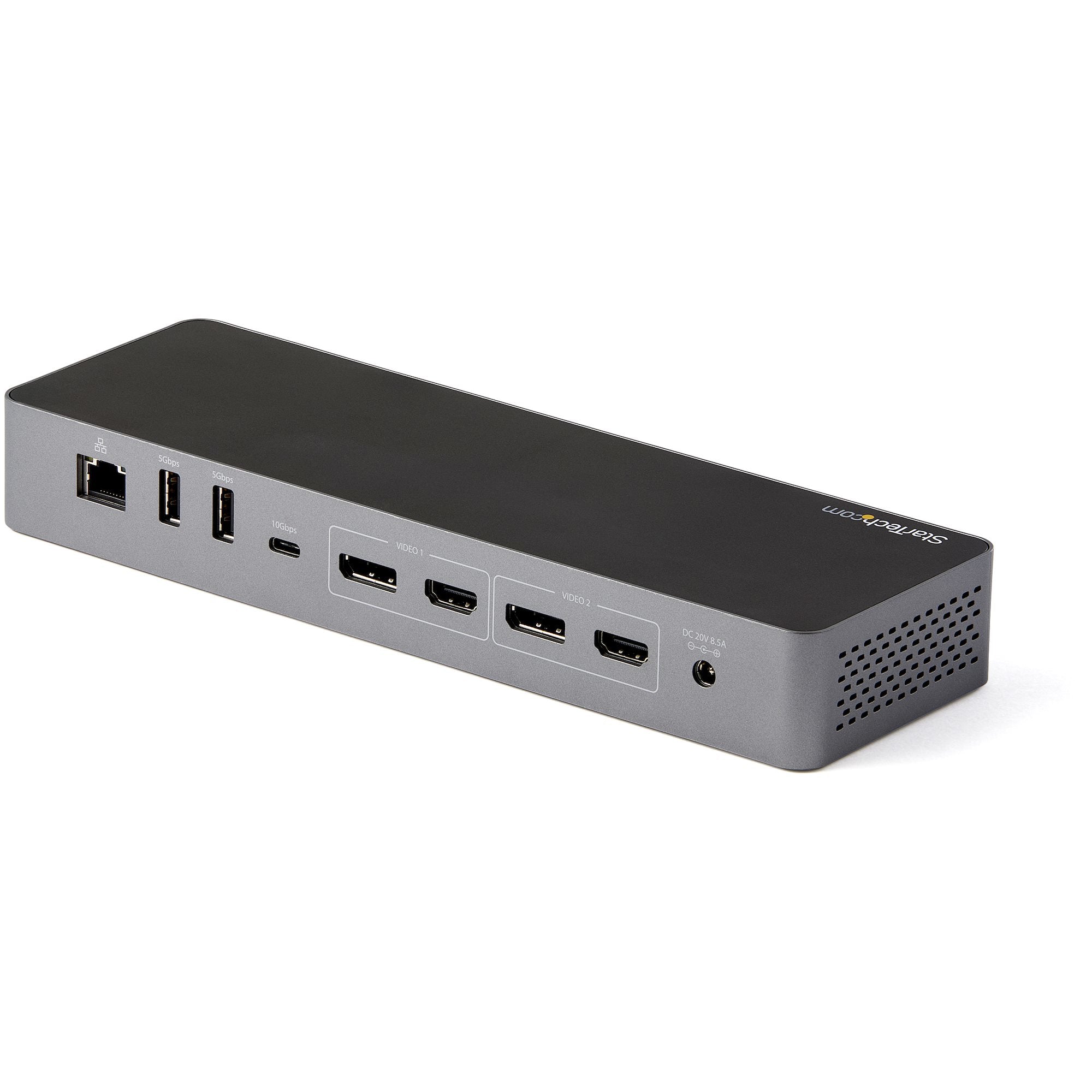   4K 60Hz DisplayPort 1.4- eller dubbla HDMI-skärmar - Singel 8K - TB3/USB-C dockningsstation för bärbar dator - 96 W PD, 5xU